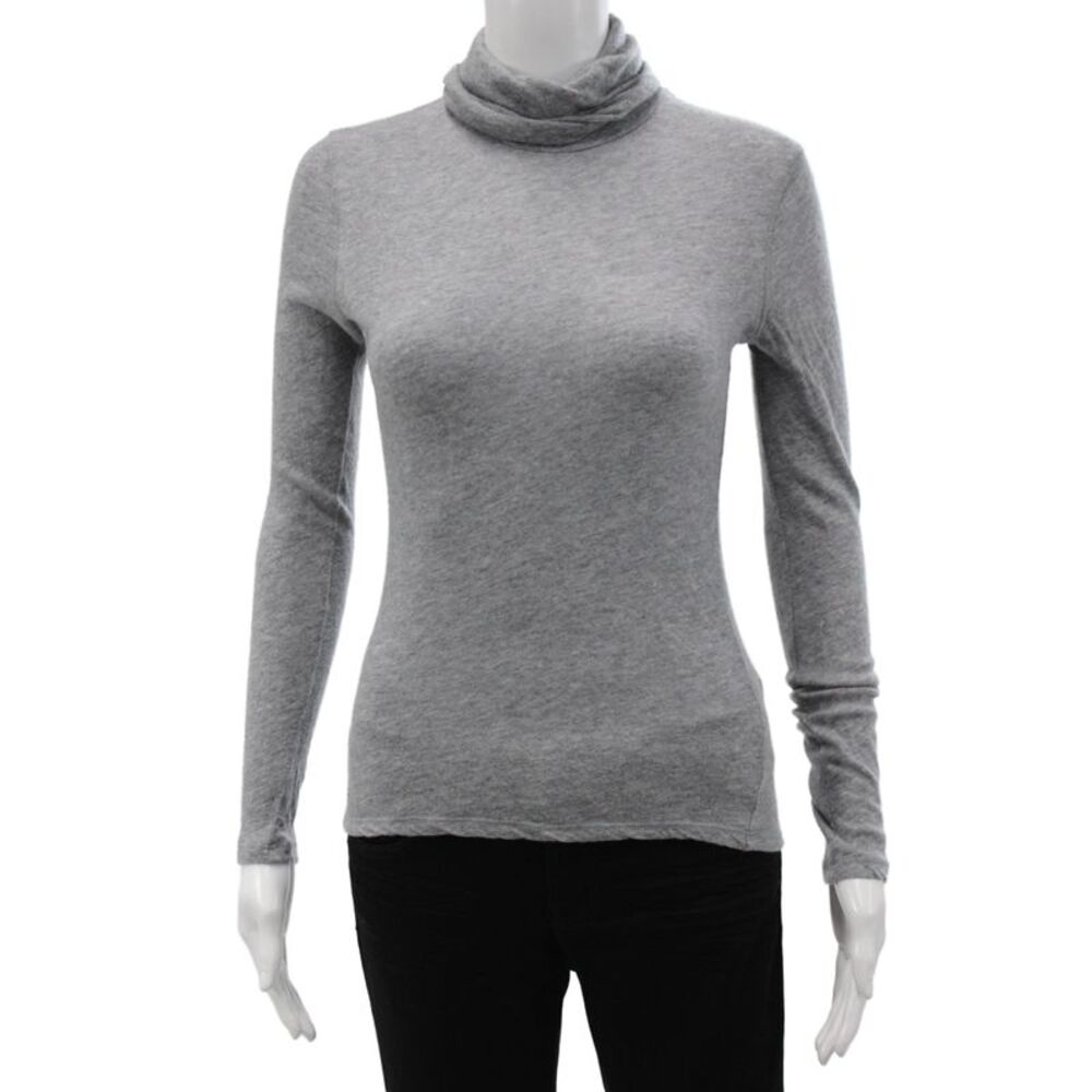 Majestic Filatures Womens Cashmere Turtleneck Pullover Sweater Gray Size 1